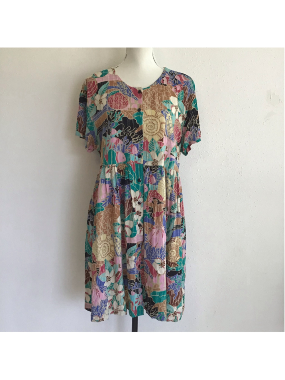 Hilo Hattie Women Midi Dress Size M Multi-color Floral Print Size L